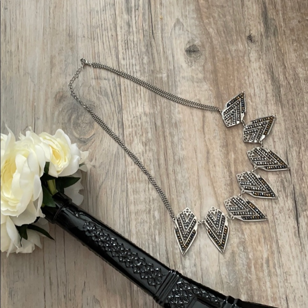 silver and black sparkle necklace